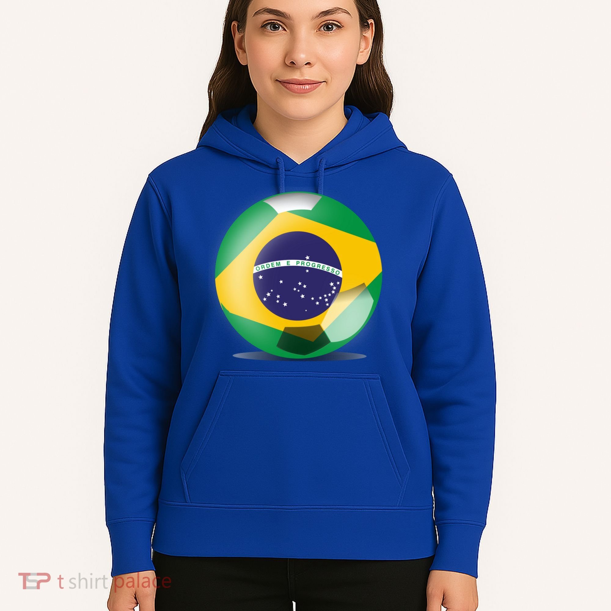 Soccer Ball Country Flag Brazil Hoodie
