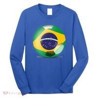 Soccer Ball Country Flag Brazil Long Sleeve Shirt thumb 0