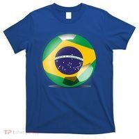 Soccer Ball Country Flag Brazil T-Shirt thumb 0