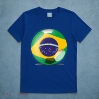 Soccer Ball Country Flag Brazil T-Shirt thumb 5