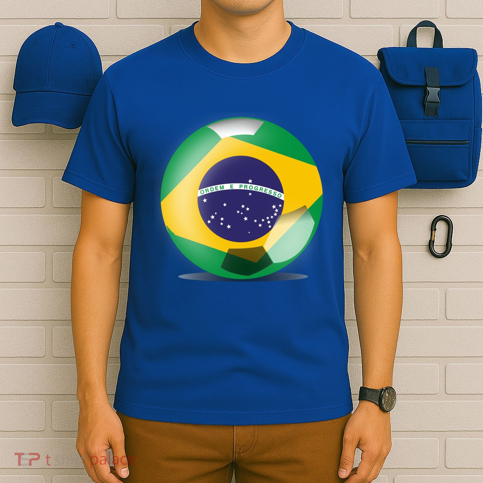 Soccer Ball Country Flag Brazil T-Shirt