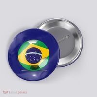 Soccer Ball Country Flag Brazil Button thumb 0