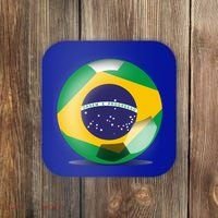 Soccer Ball Country Flag Brazil Coaster thumb 0