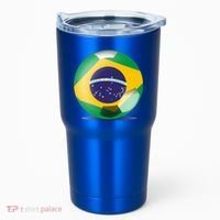 Soccer Ball Country Flag Brazil Tumbler thumb 0