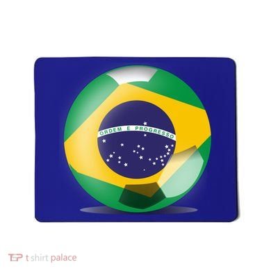 Soccer Ball Country Flag Brazil Mousepad