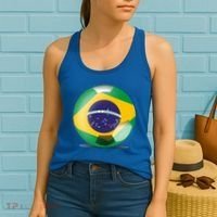 Soccer Ball Country Flag Brazil Women's Tank Top thumb 2