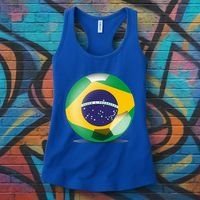 Soccer Ball Country Flag Brazil Women's Tank Top thumb 3