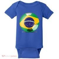 Soccer Ball Country Flag Brazil Baby Bodysuit thumb 0
