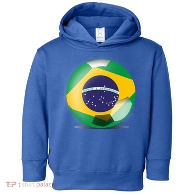 Soccer Ball Country Flag Brazil Toddler Hoodie