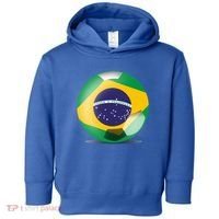 Soccer Ball Country Flag Brazil Toddler Hoodie thumb 0