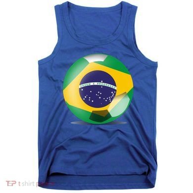 Soccer Ball Country Flag Brazil Tank Top