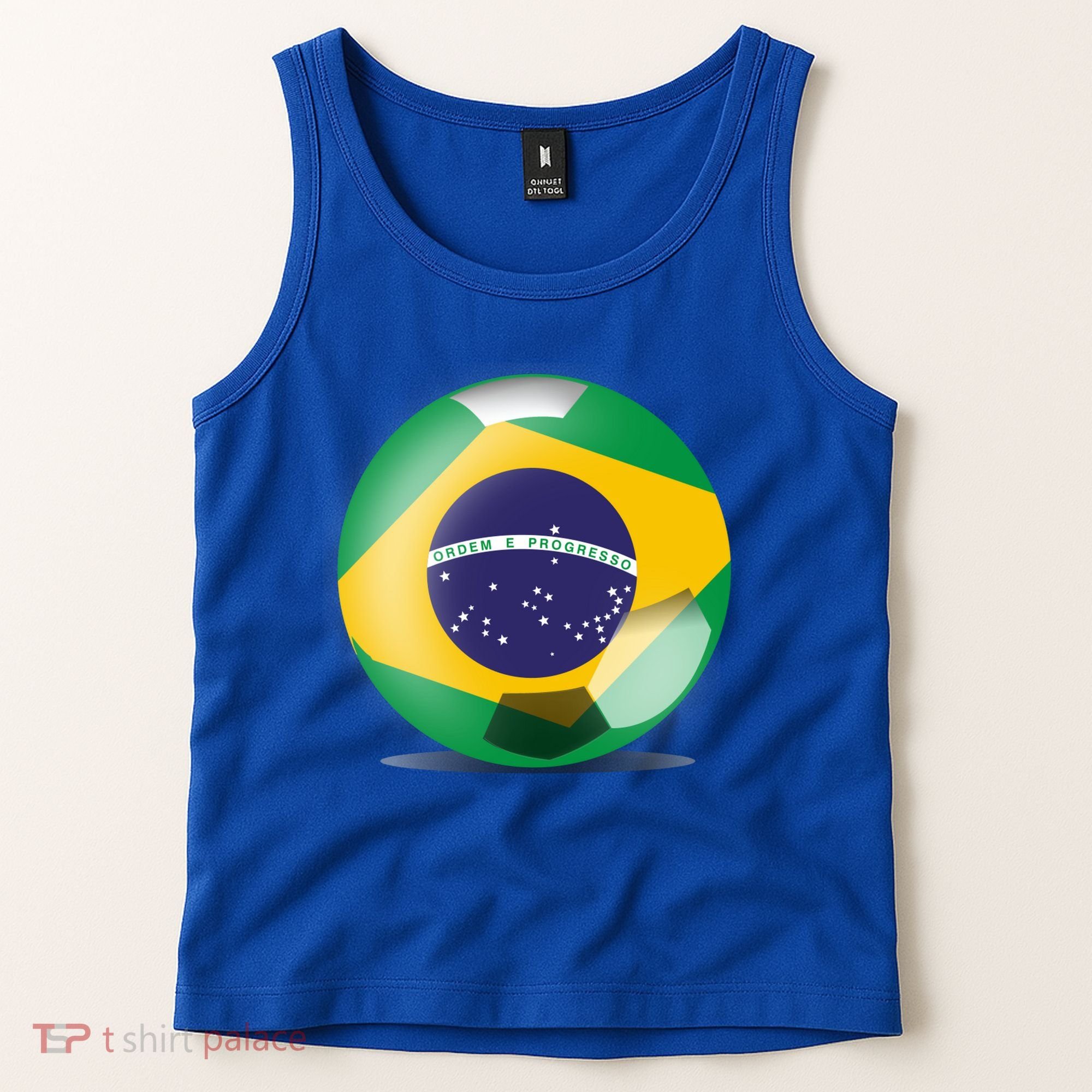 Soccer Ball Country Flag Brazil Tank Top