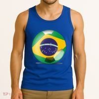 Soccer Ball Country Flag Brazil Tank Top thumb 3