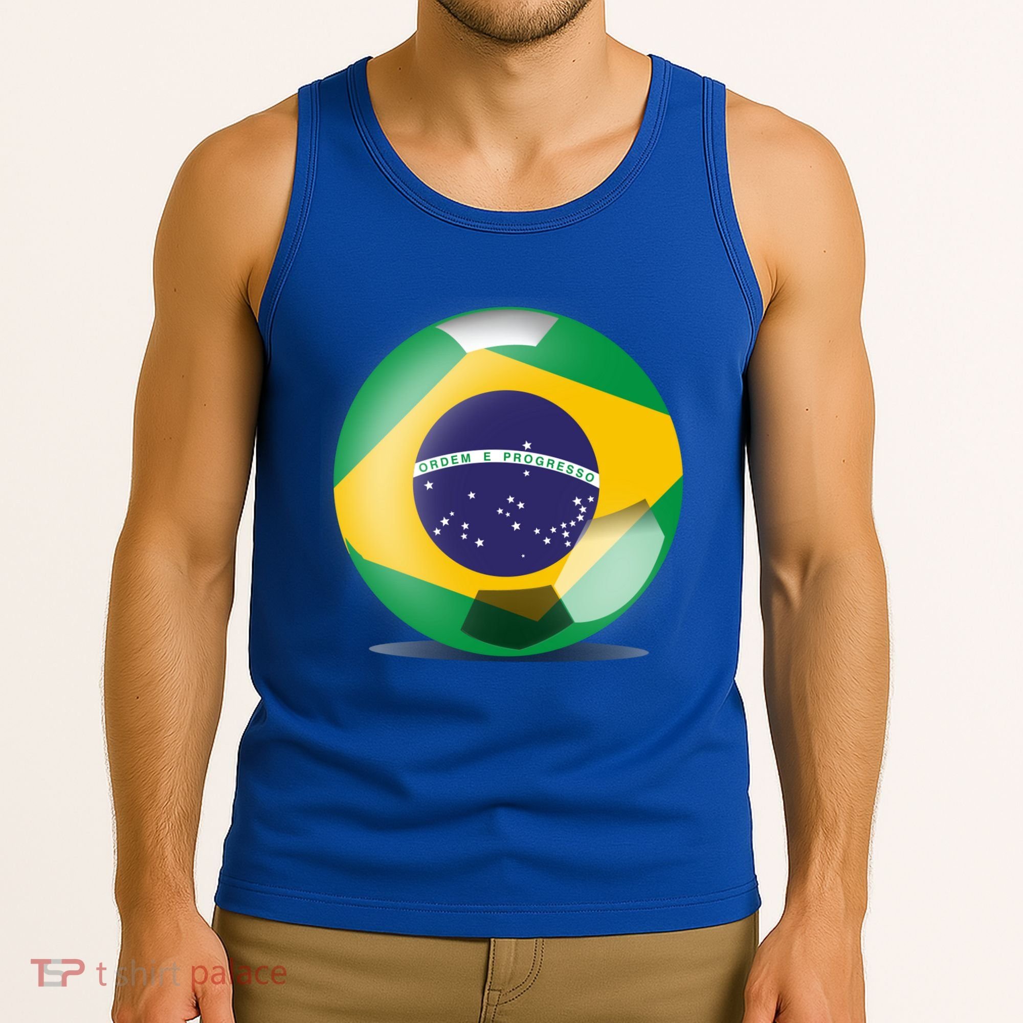 Soccer Ball Country Flag Brazil Tank Top