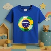 Soccer Ball Country Flag Brazil Toddler T-Shirt thumb 3