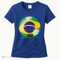 Soccer Ball Country Flag Brazil Women's T-Shirt thumb 0