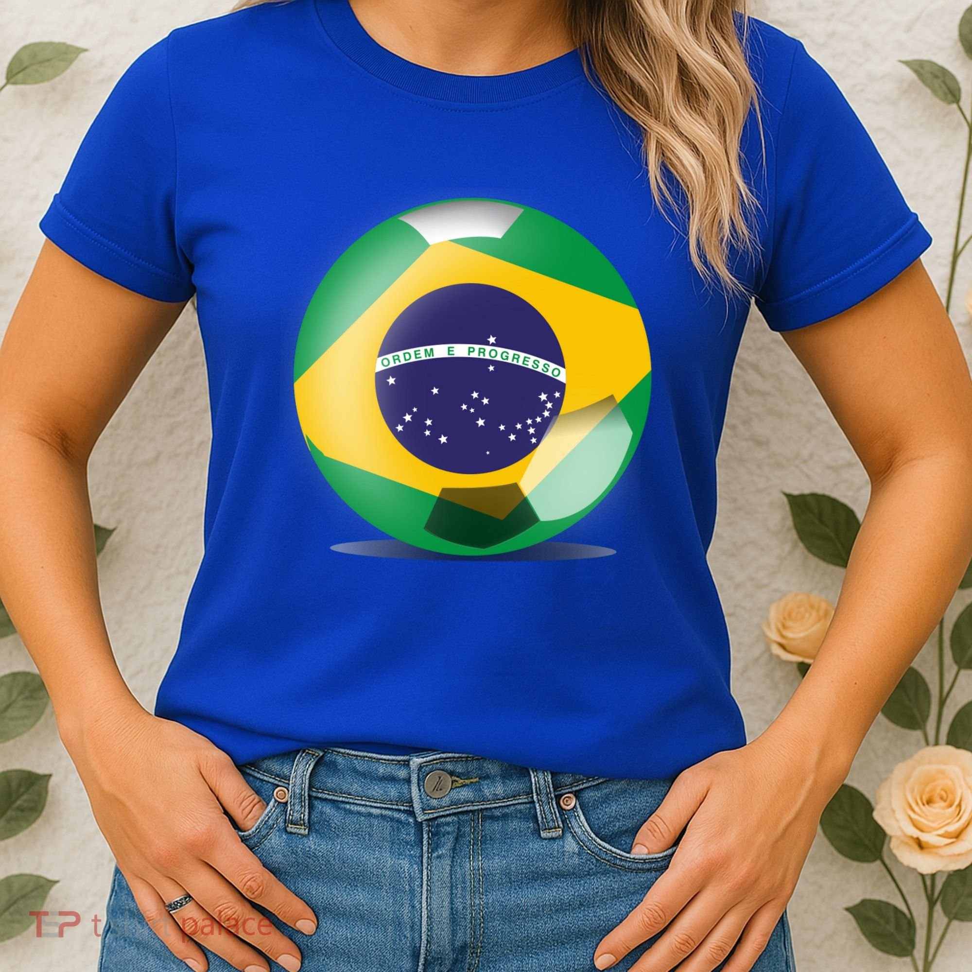 Soccer Ball Country Flag Brazil Women's T-Shirt