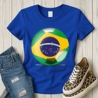 Soccer Ball Country Flag Brazil Women's T-Shirt thumb 3