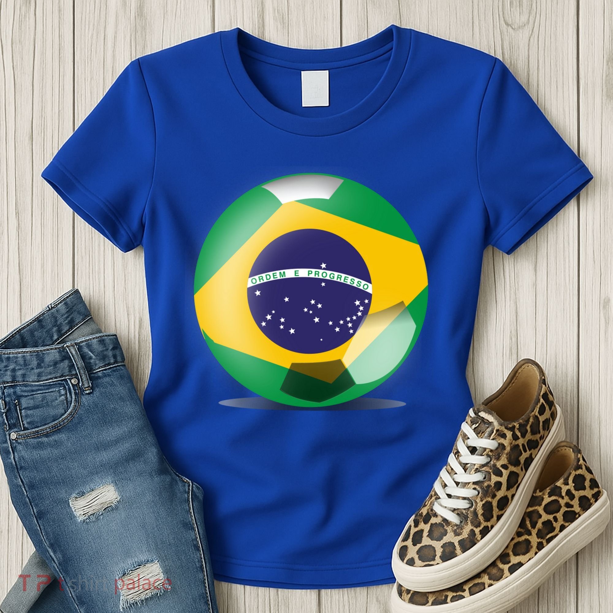 Soccer Ball Country Flag Brazil Women's T-Shirt