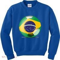 Soccer Ball Country Flag Brazil Kids Sweatshirt thumb 0