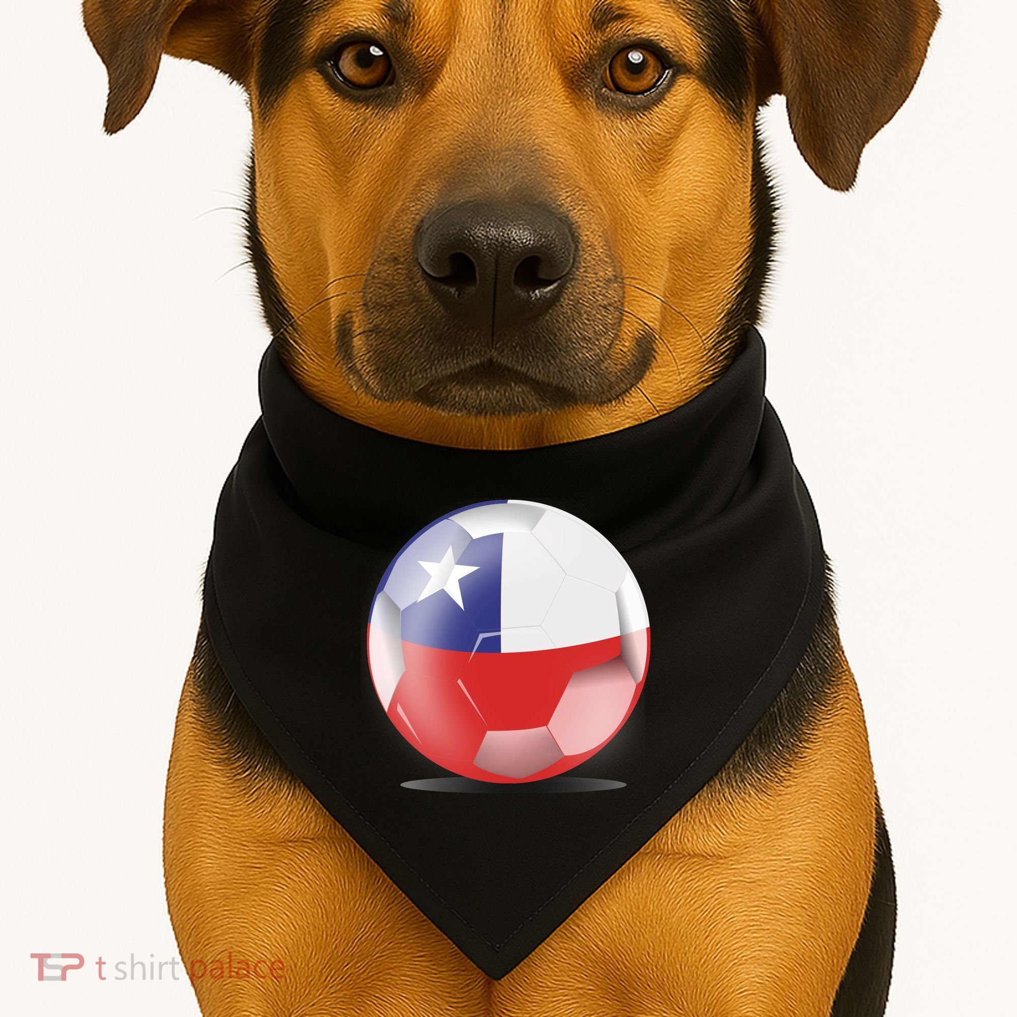 Soccer Ball Country Flag Chile USA-Made Doggie Bandana