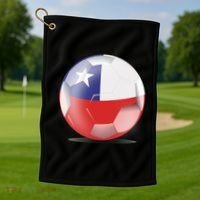Soccer Ball Country Flag Chile Golf Towel thumb 1