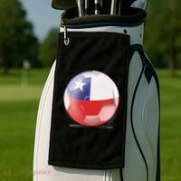 Soccer Ball Country Flag Chile Golf Towel thumb 2