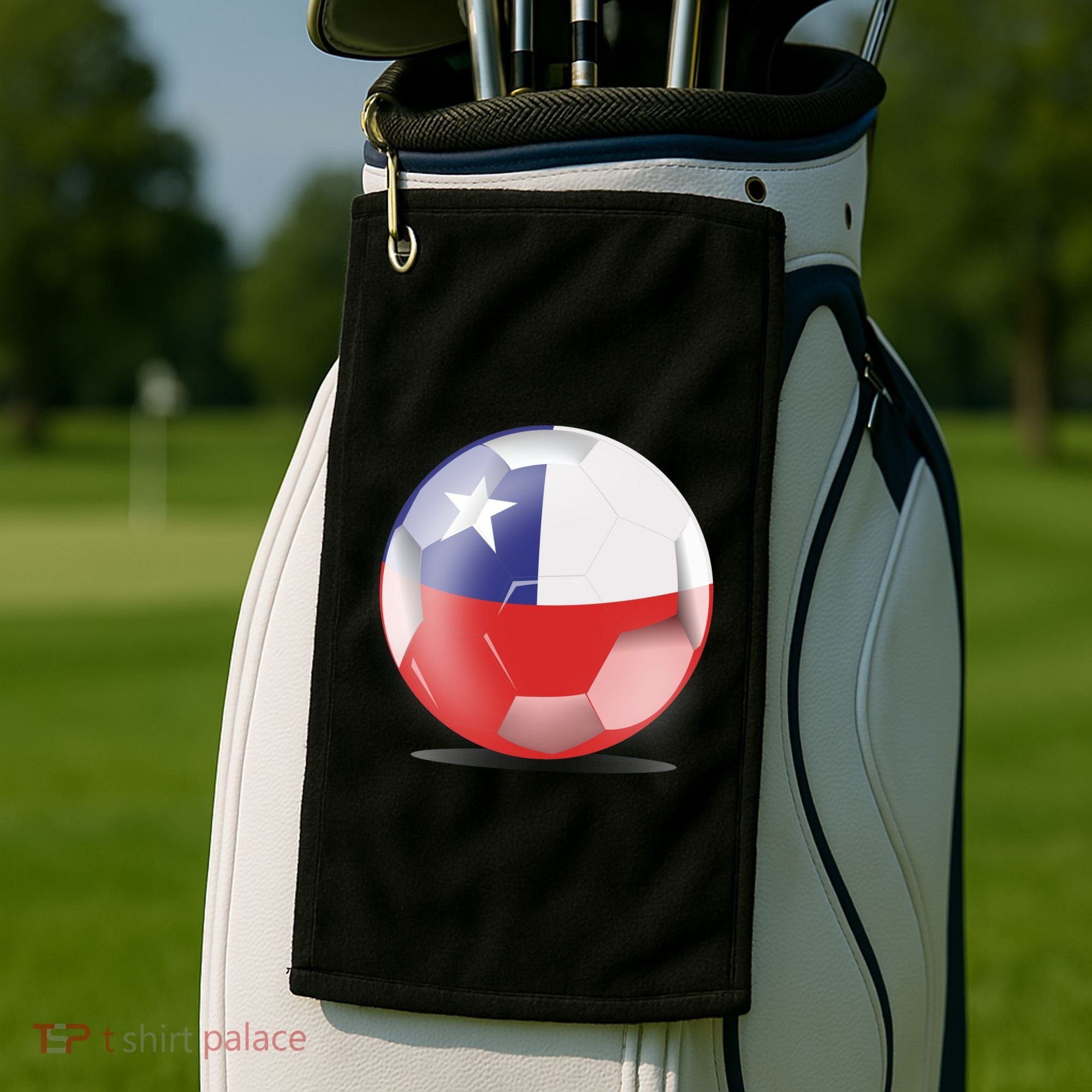 Soccer Ball Country Flag Chile Golf Towel