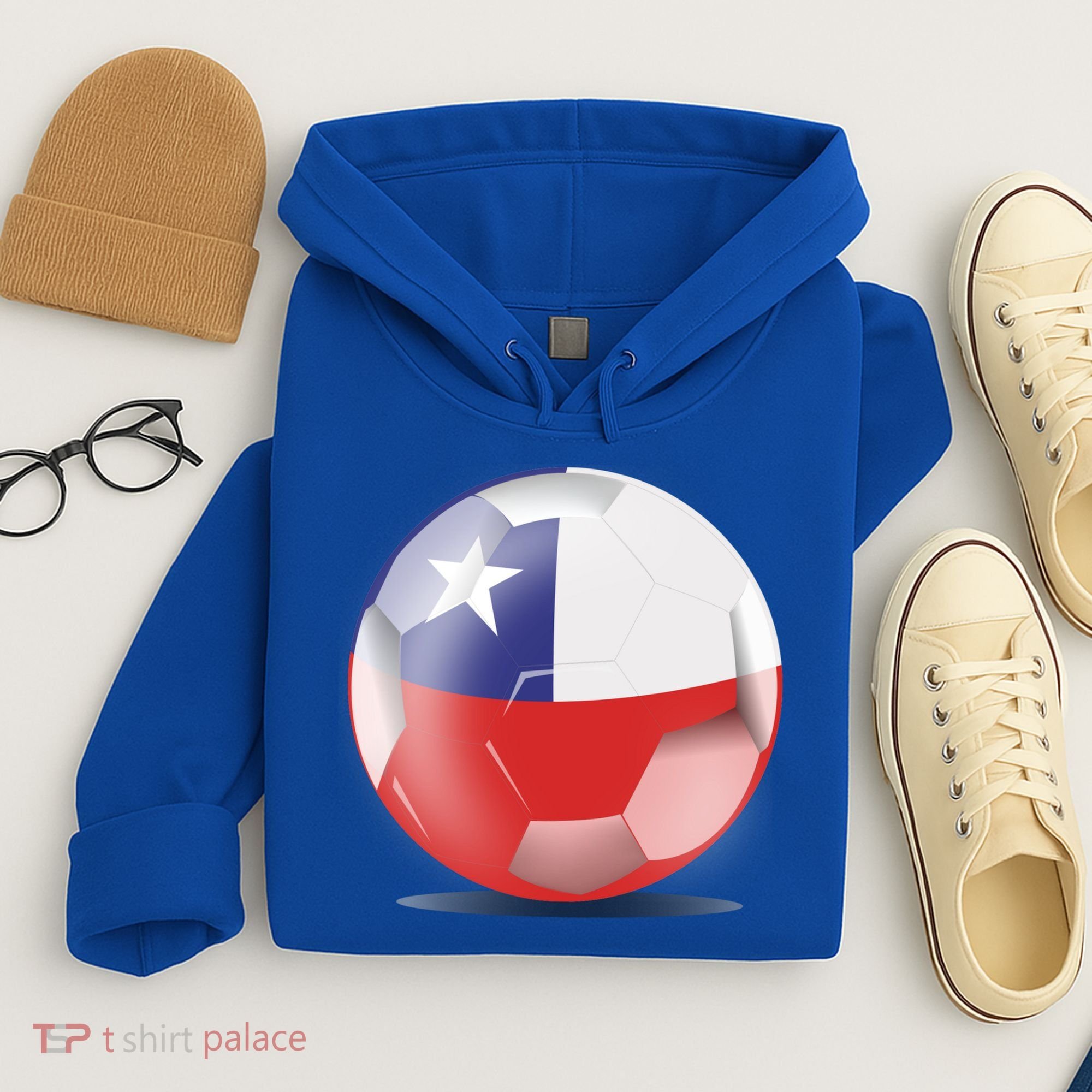 Soccer Ball Country Flag Chile Hoodie