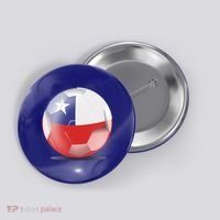 Soccer Ball Country Flag Chile Button thumb 0