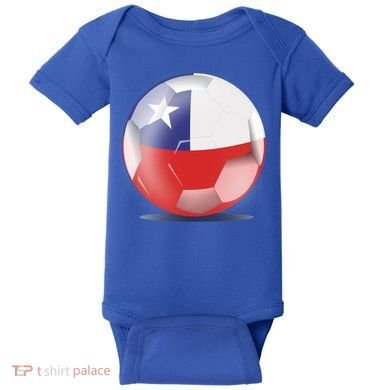 Soccer Ball Country Flag Chile Baby Bodysuit