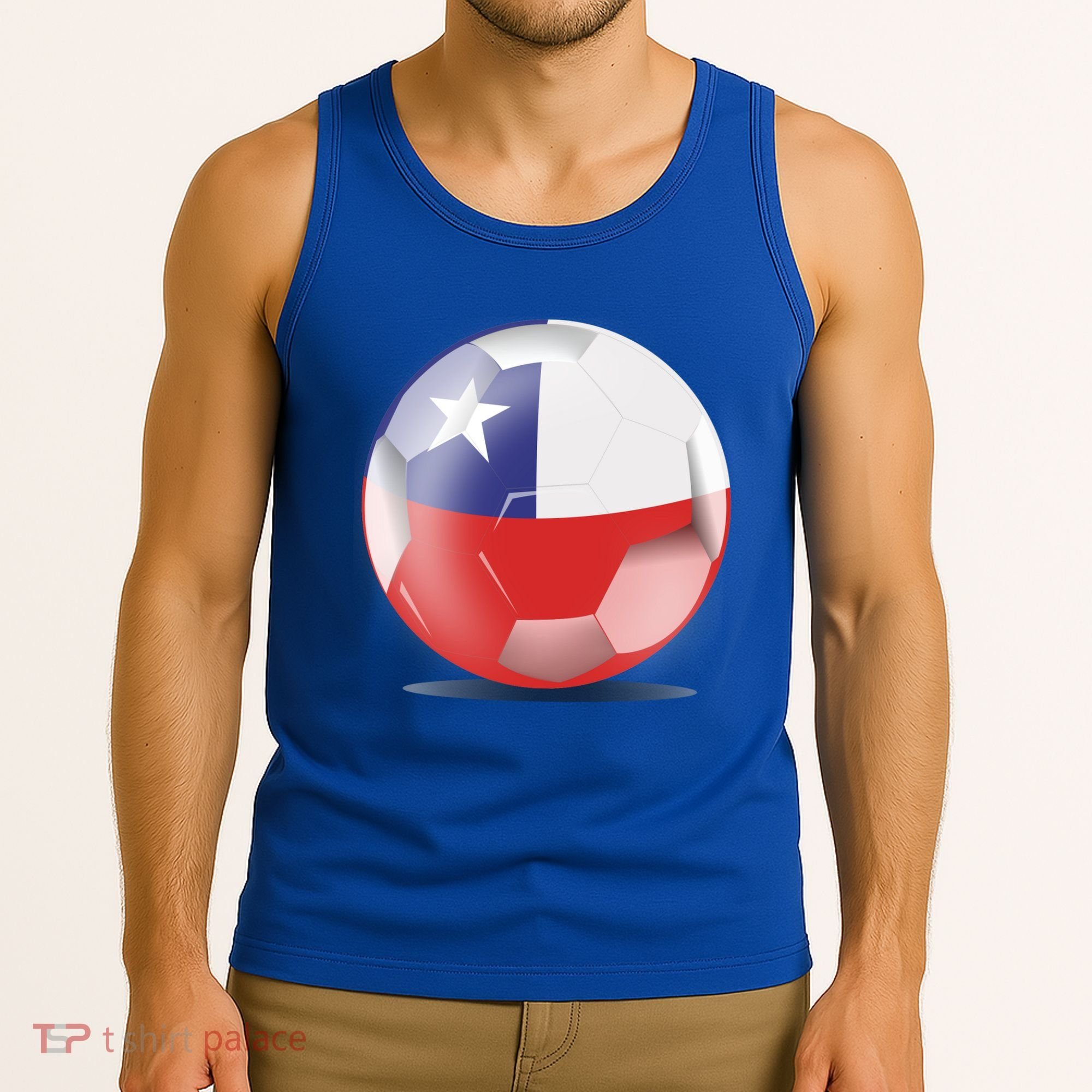 Soccer Ball Country Flag Chile Tank Top