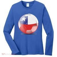 Soccer Ball Country Flag Chile Women's Long Sleeve Shirt thumb 0