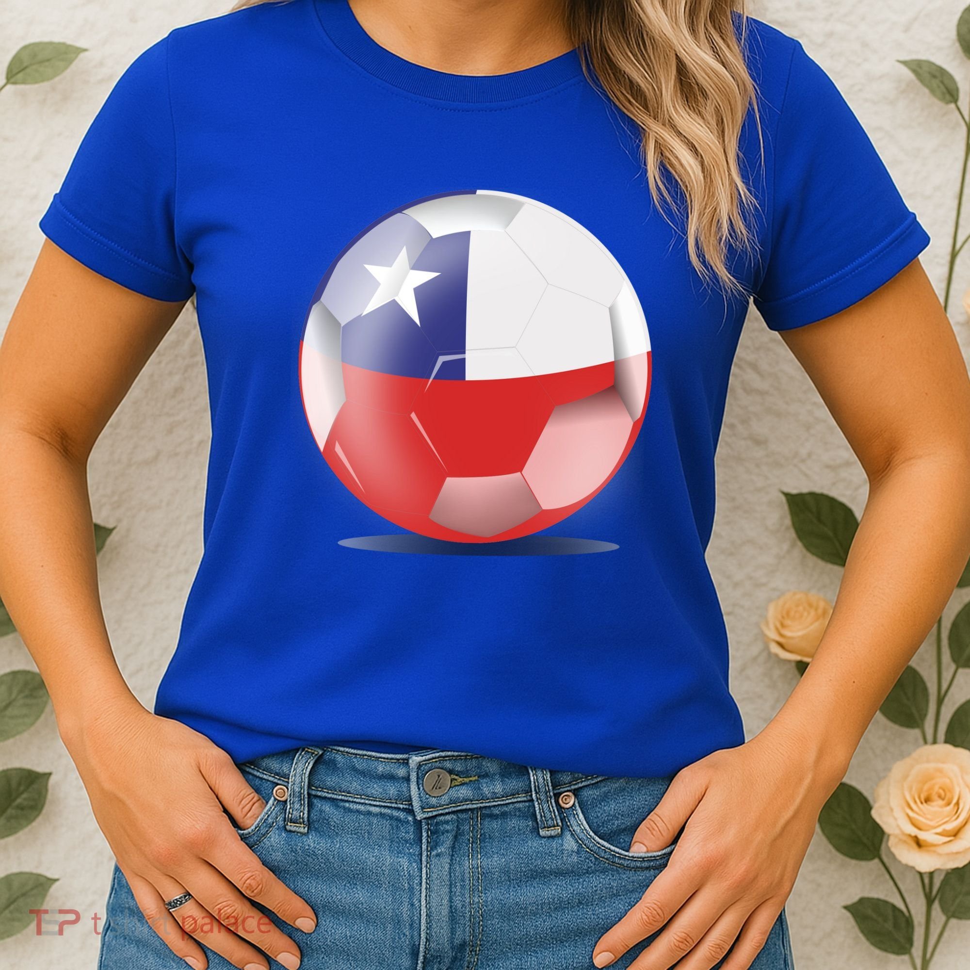 Soccer Ball Country Flag Chile Women's T-Shirt