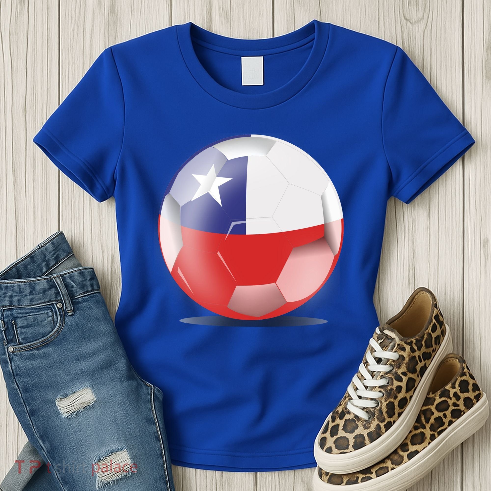 Soccer Ball Country Flag Chile Women's T-Shirt