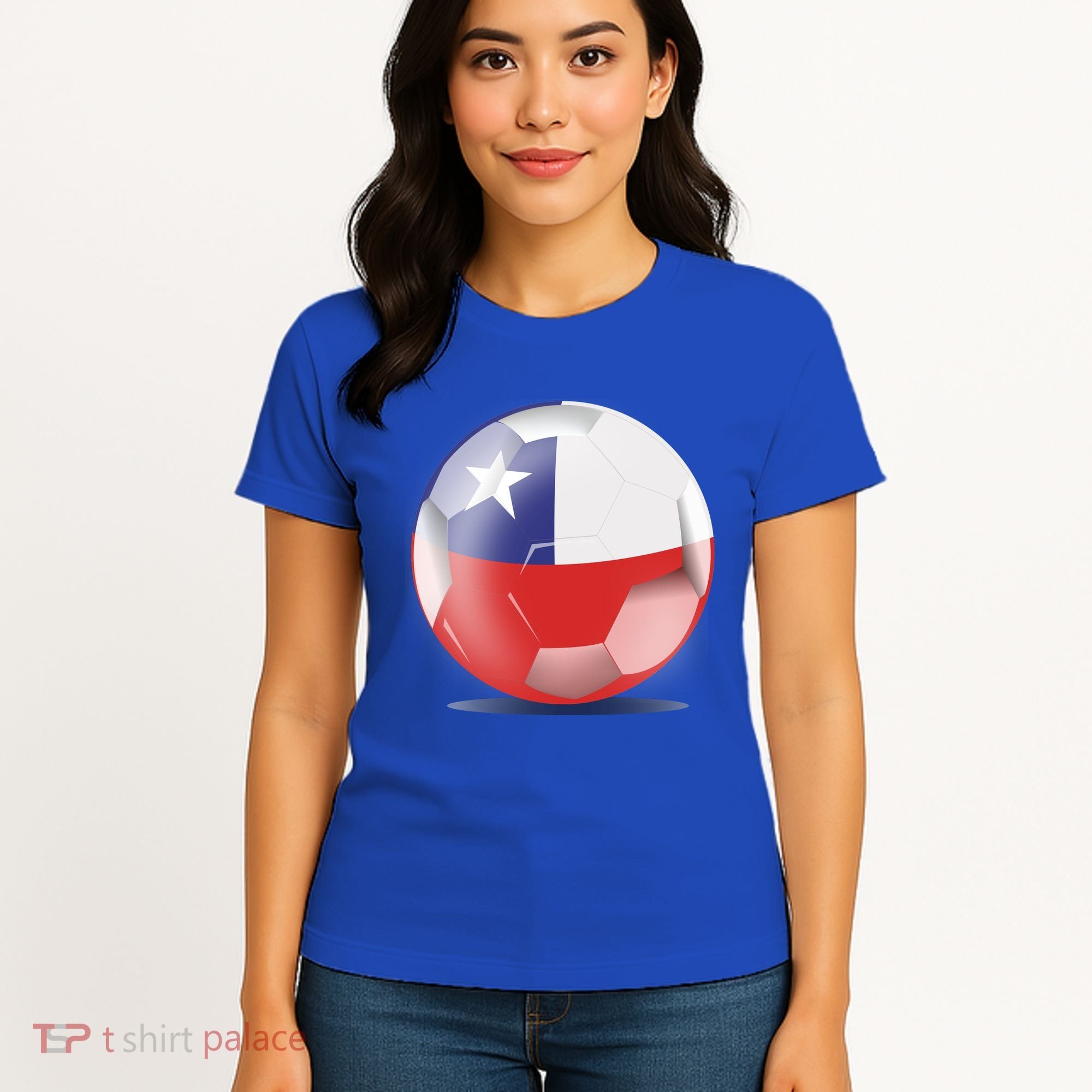 Soccer Ball Country Flag Chile Women's T-Shirt