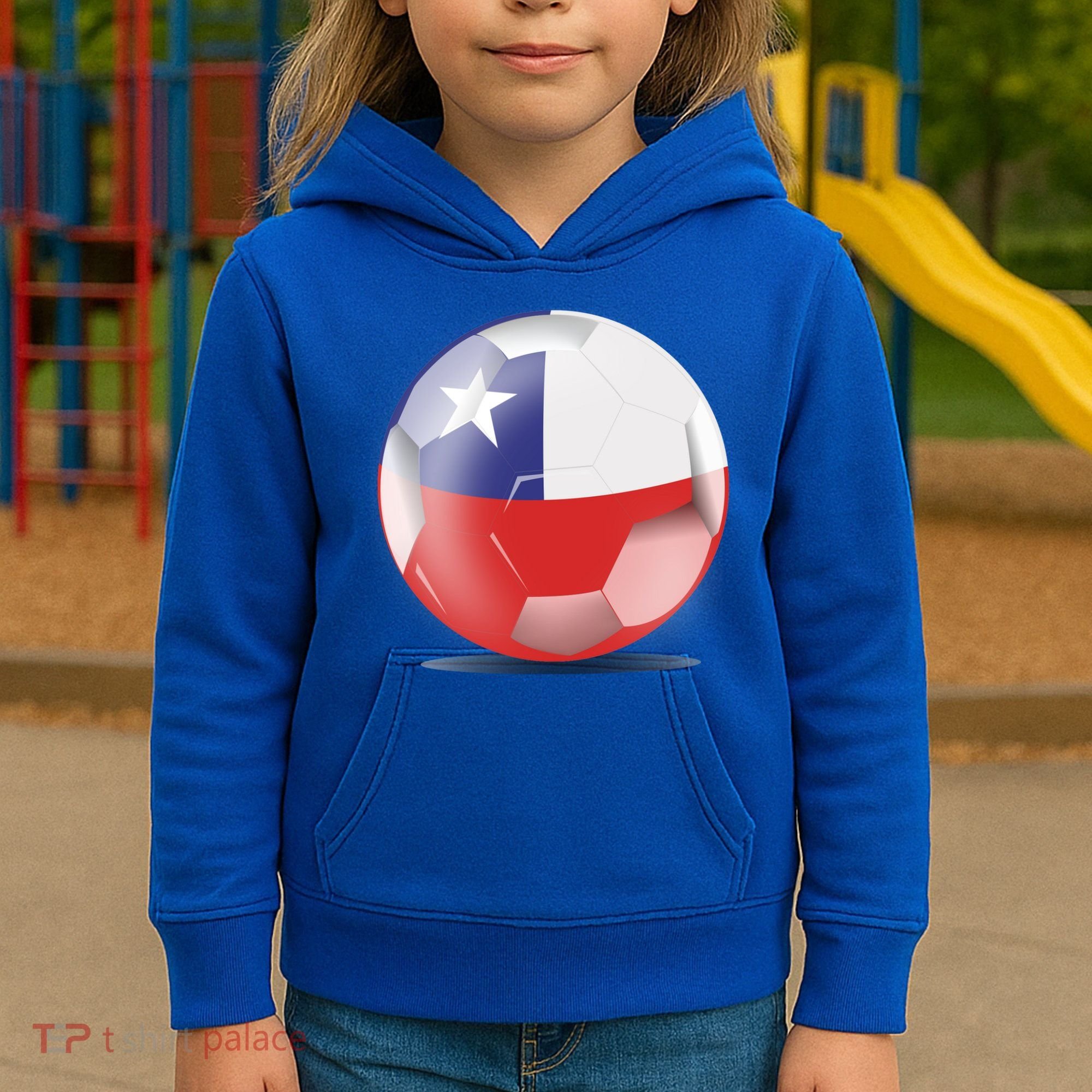 Soccer Ball Country Flag Chile Kids Hoodie