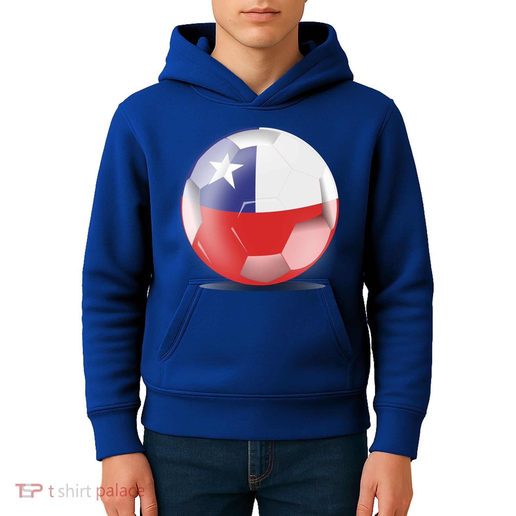 Soccer Ball Country Flag Chile Kids Hoodie