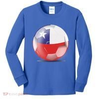 Soccer Ball Country Flag Chile Kids Long Sleeve Shirt thumb 0