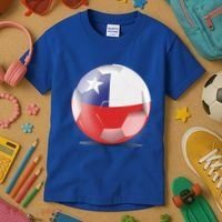 Soccer Ball Country Flag Chile Kids T-Shirt thumb 3