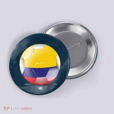 Soccer Ball Country Flag Colombia Button