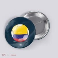 Soccer Ball Country Flag Colombia Button thumb 0