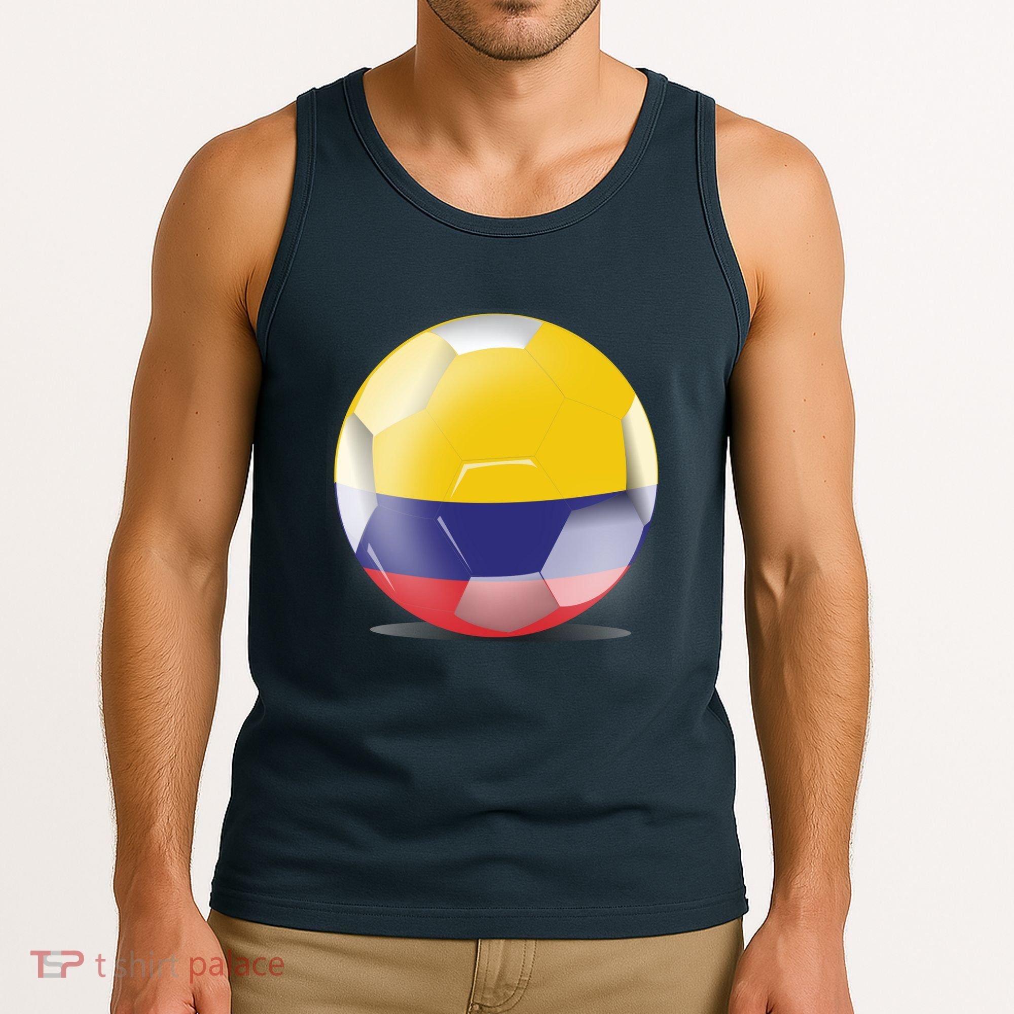 Soccer Ball Country Flag Colombia Tank Top