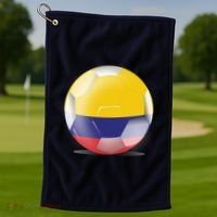 Soccer Ball Country Flag Colombia Golf Towel thumb 1