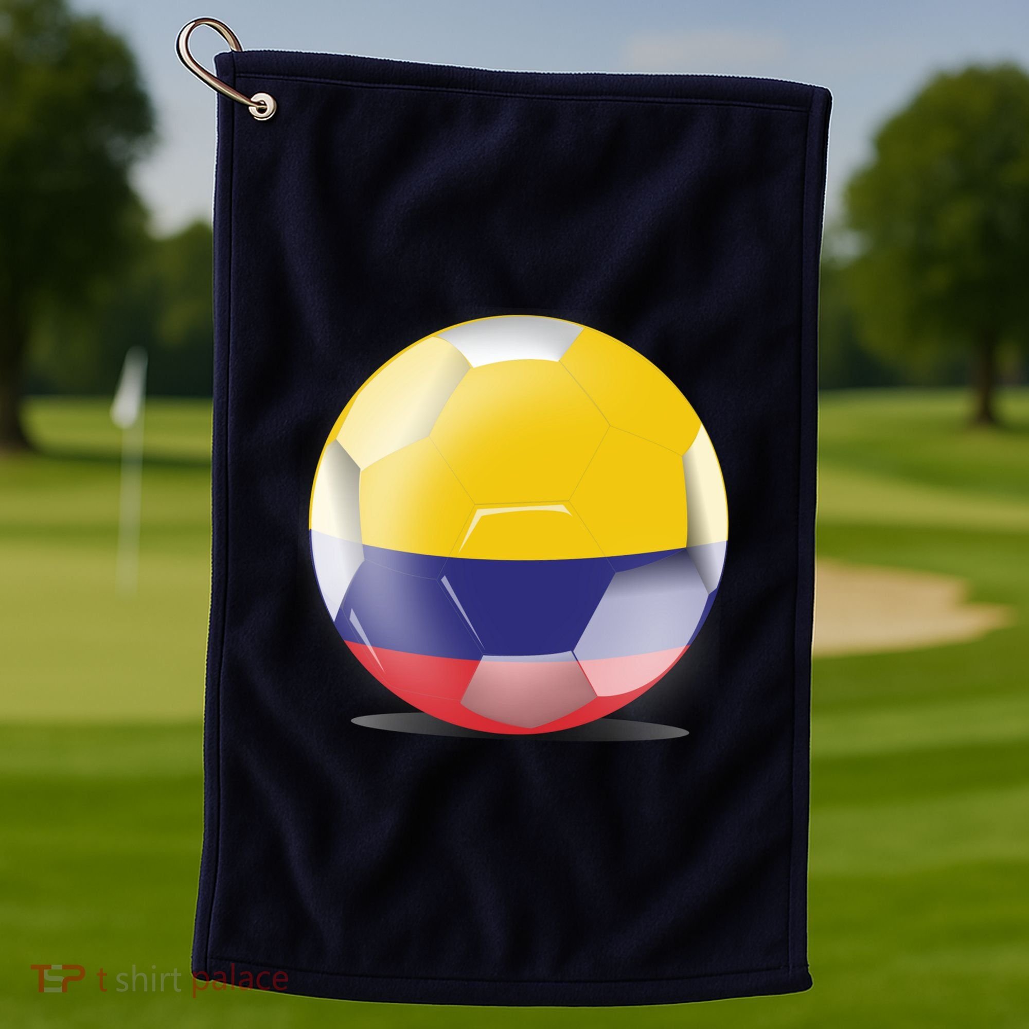 Soccer Ball Country Flag Colombia Golf Towel