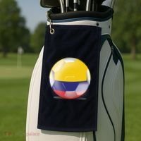 Soccer Ball Country Flag Colombia Golf Towel thumb 2