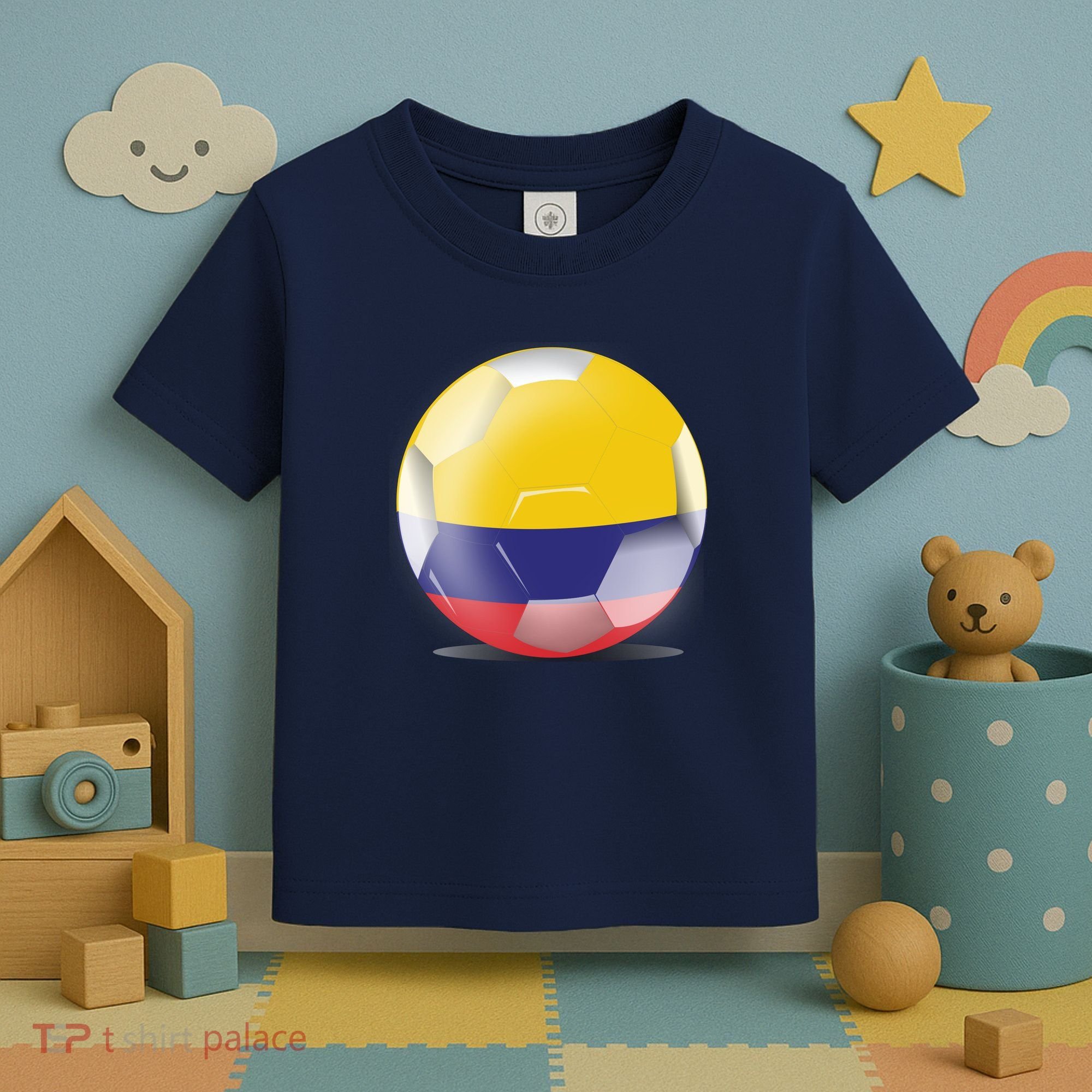 Soccer Ball Country Flag Colombia Toddler T-Shirt