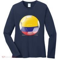 Soccer Ball Country Flag Colombia Women's Long Sleeve Shirt thumb 0