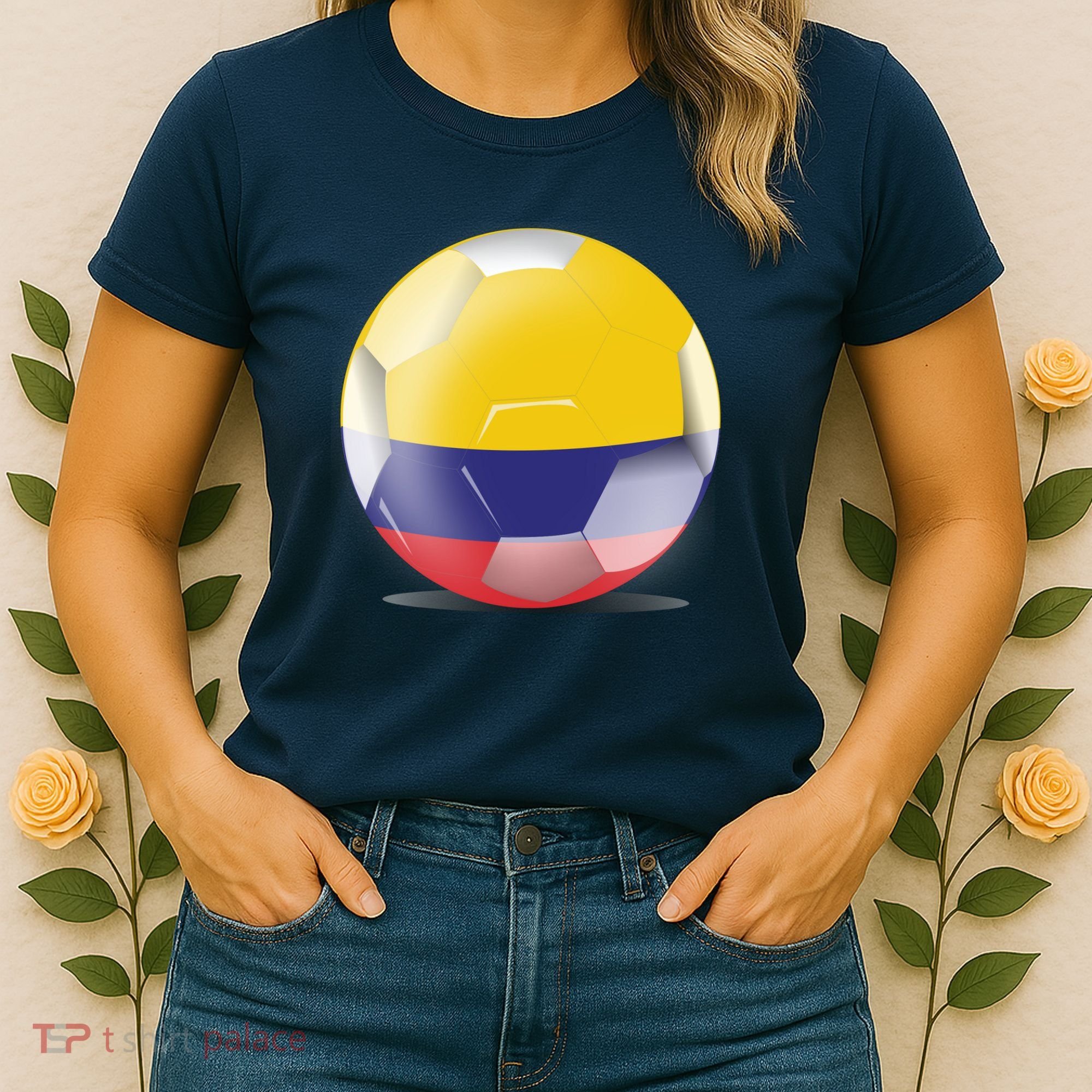 Soccer Ball Country Flag Colombia Women's T-Shirt