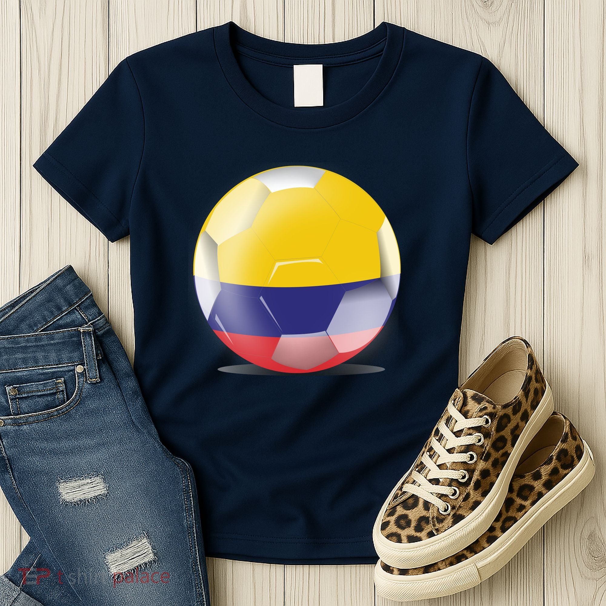 Soccer Ball Country Flag Colombia Women's T-Shirt